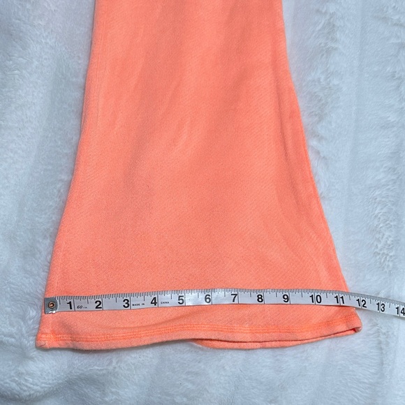SKIMS NWT Size Medium Light French Terry Flare Pant Neon Orange - Picture 9 of 9